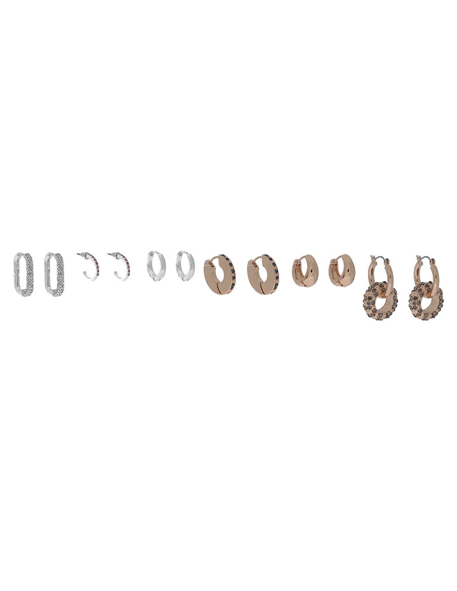 Set de aretes con acabado brillante