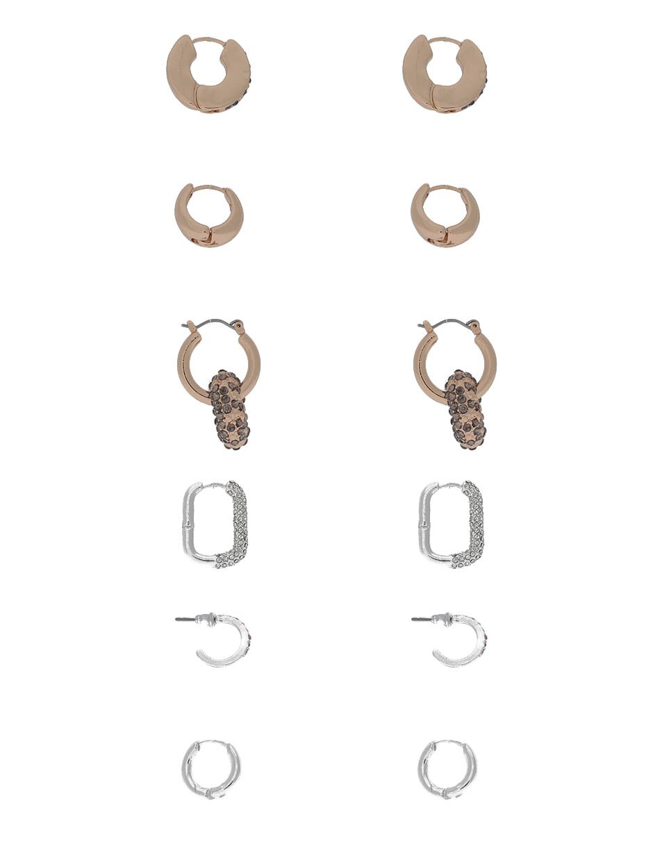 Set de aretes con acabado brillante