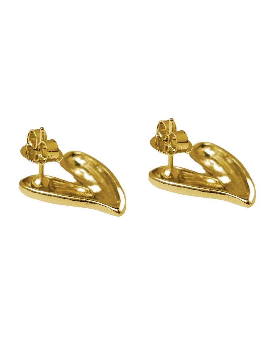 Aretes de corazón 18 K con acabado pulido 4