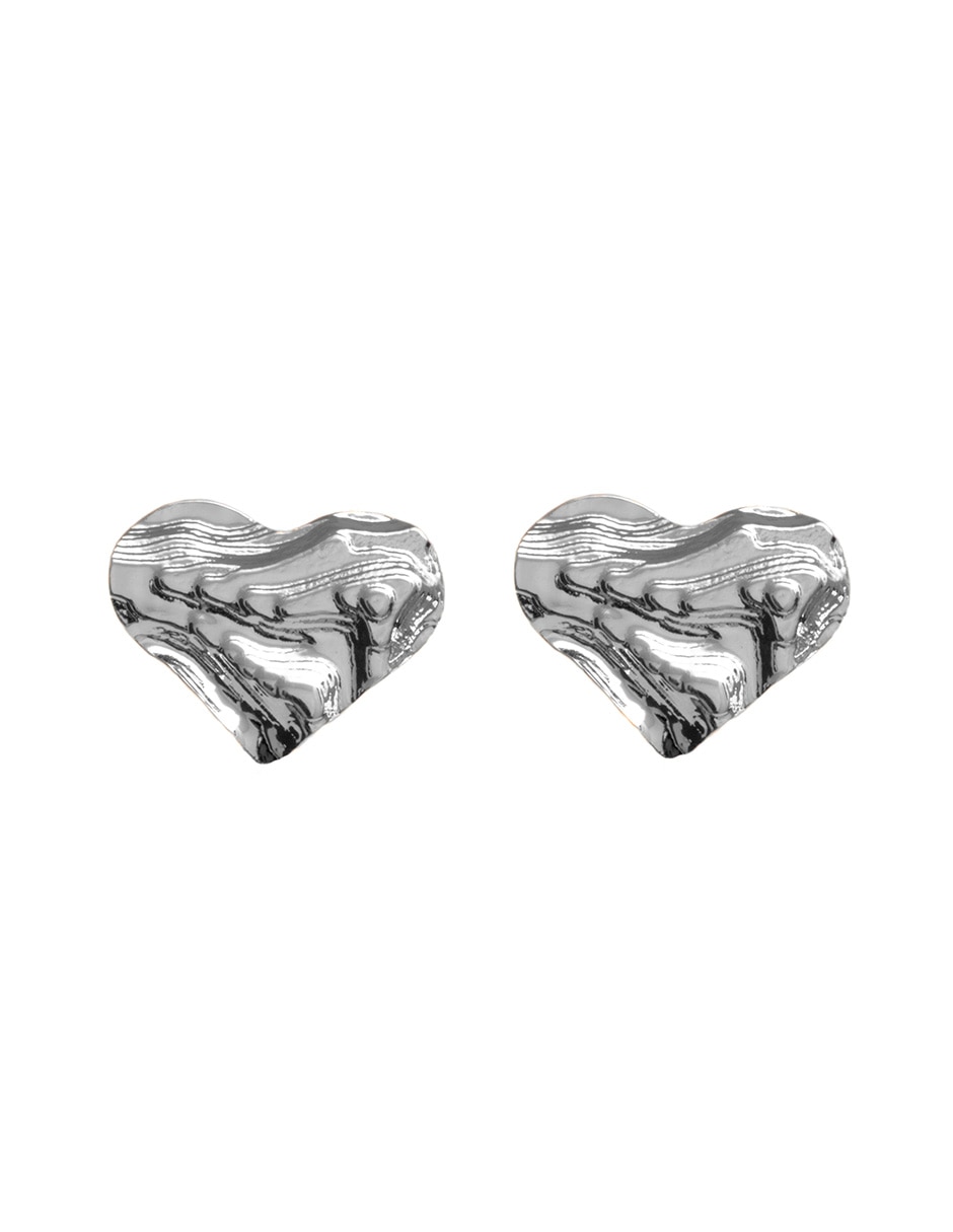 Aretes de corazón 18 K con acabado brillante Aretes de corazón 18 K con acabado brillante