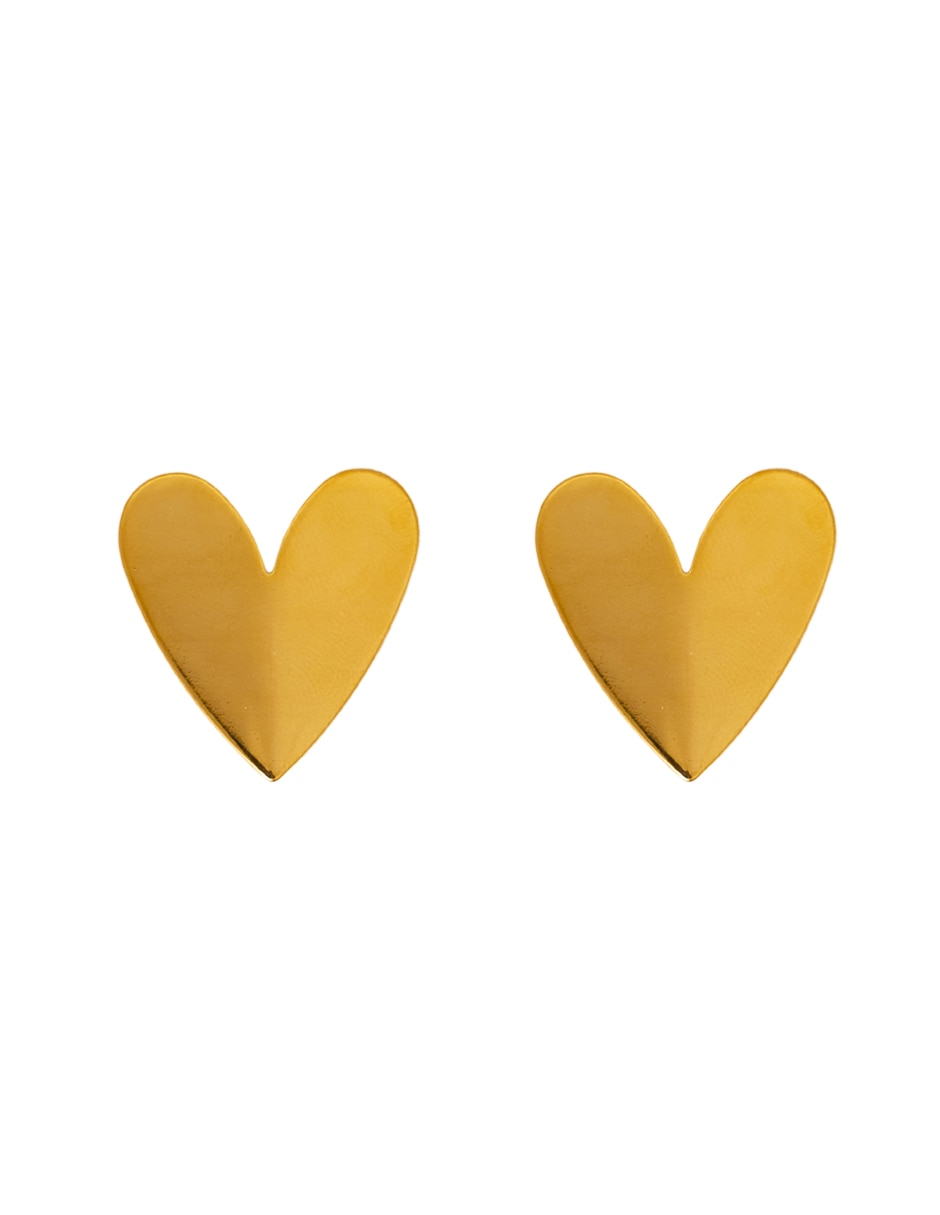 Broqueles de corazón 18 K con acabado brillante Broqueles de corazón 18 K con acabado brillante