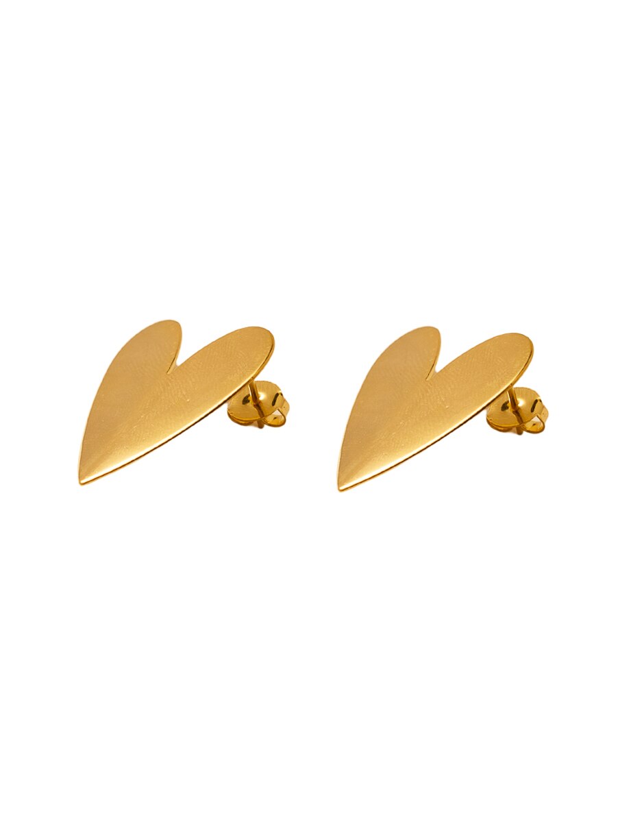 Broqueles de corazón 18 K con acabado brillante 3