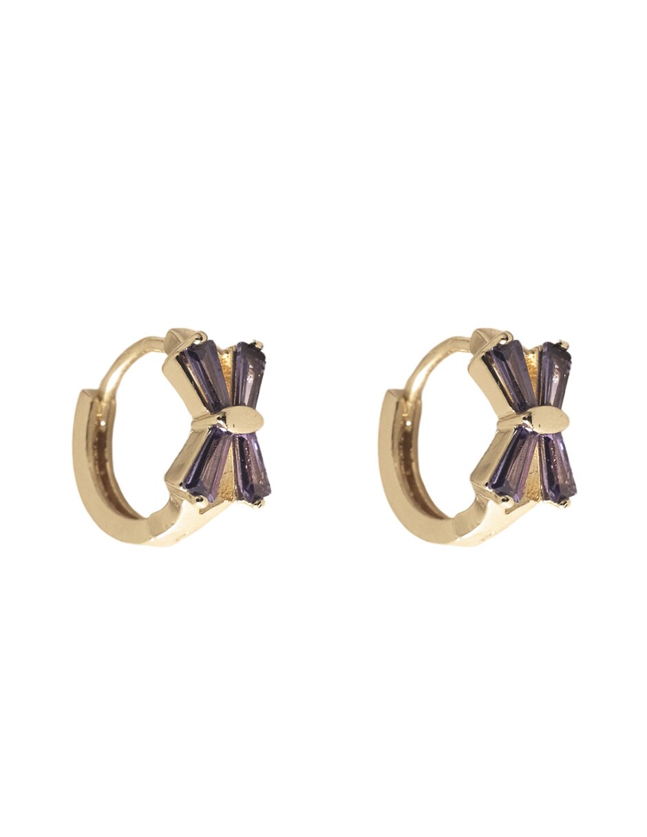 Arracadas de flor con acabado baño de oro 18 K 2