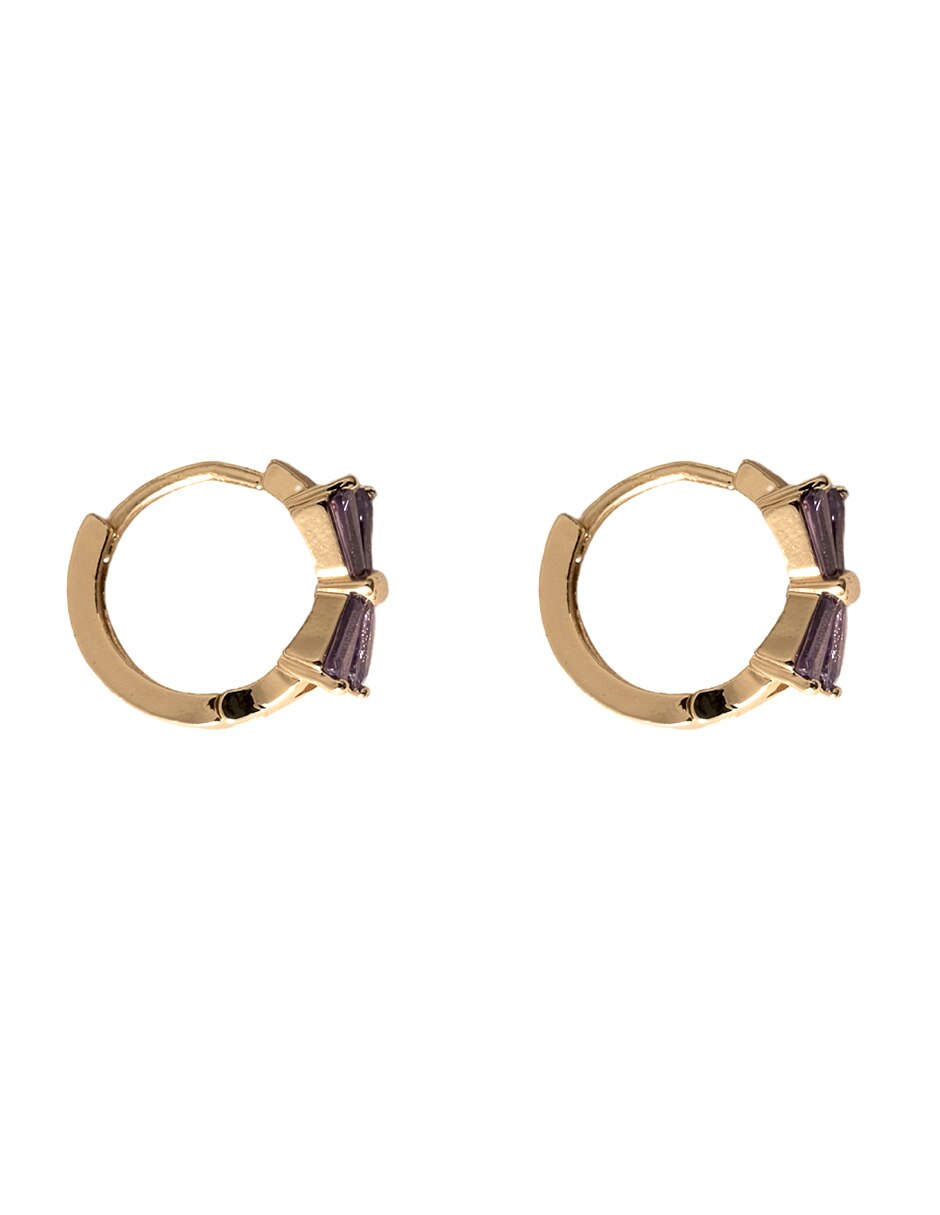 Arracadas de flor con acabado baño de oro 18 K 3