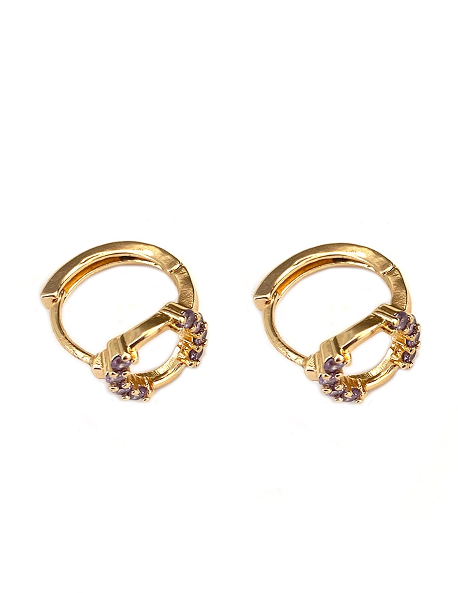Arracadas con acabado baño de oro 18 K 2