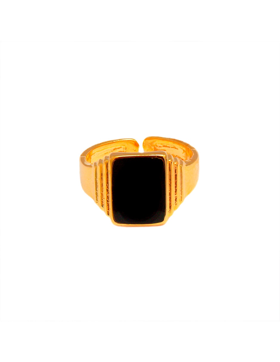 Anillo geométricos 18 k zirconia brillante