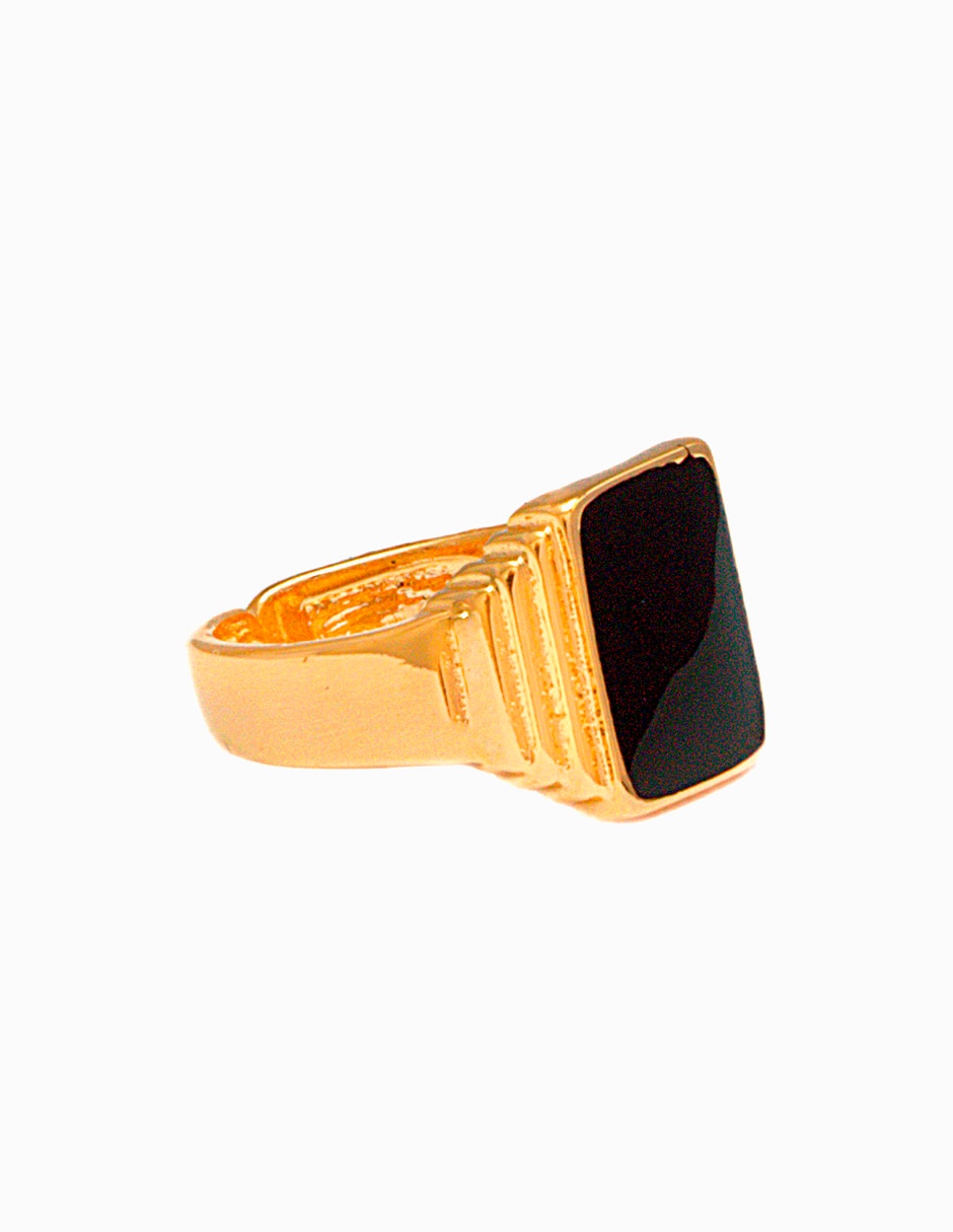 Anillo geométricos 18 k zirconia brillante