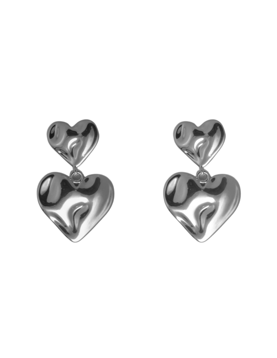 Aretes y collar de corazón 18 k