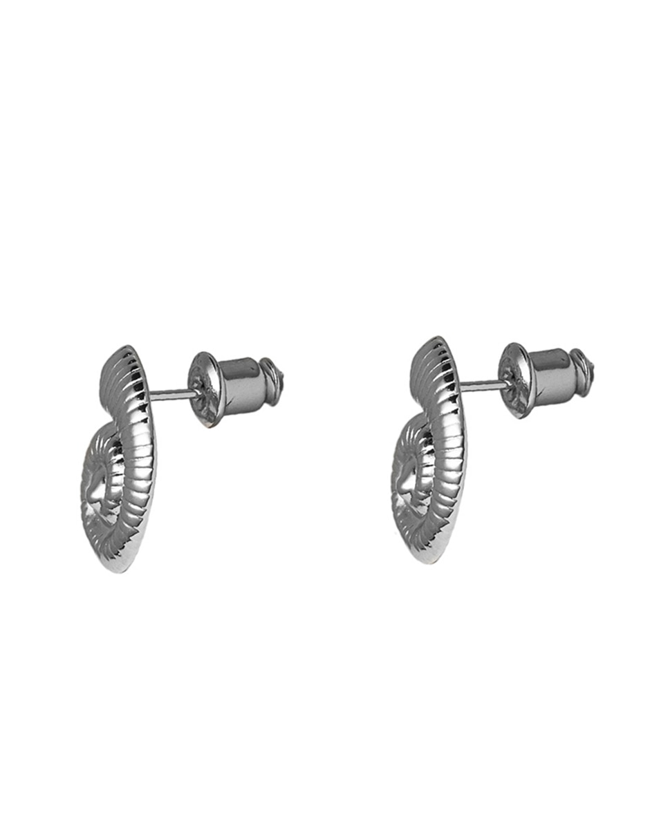Aretes de caracol 18 K con acabado plateado 3