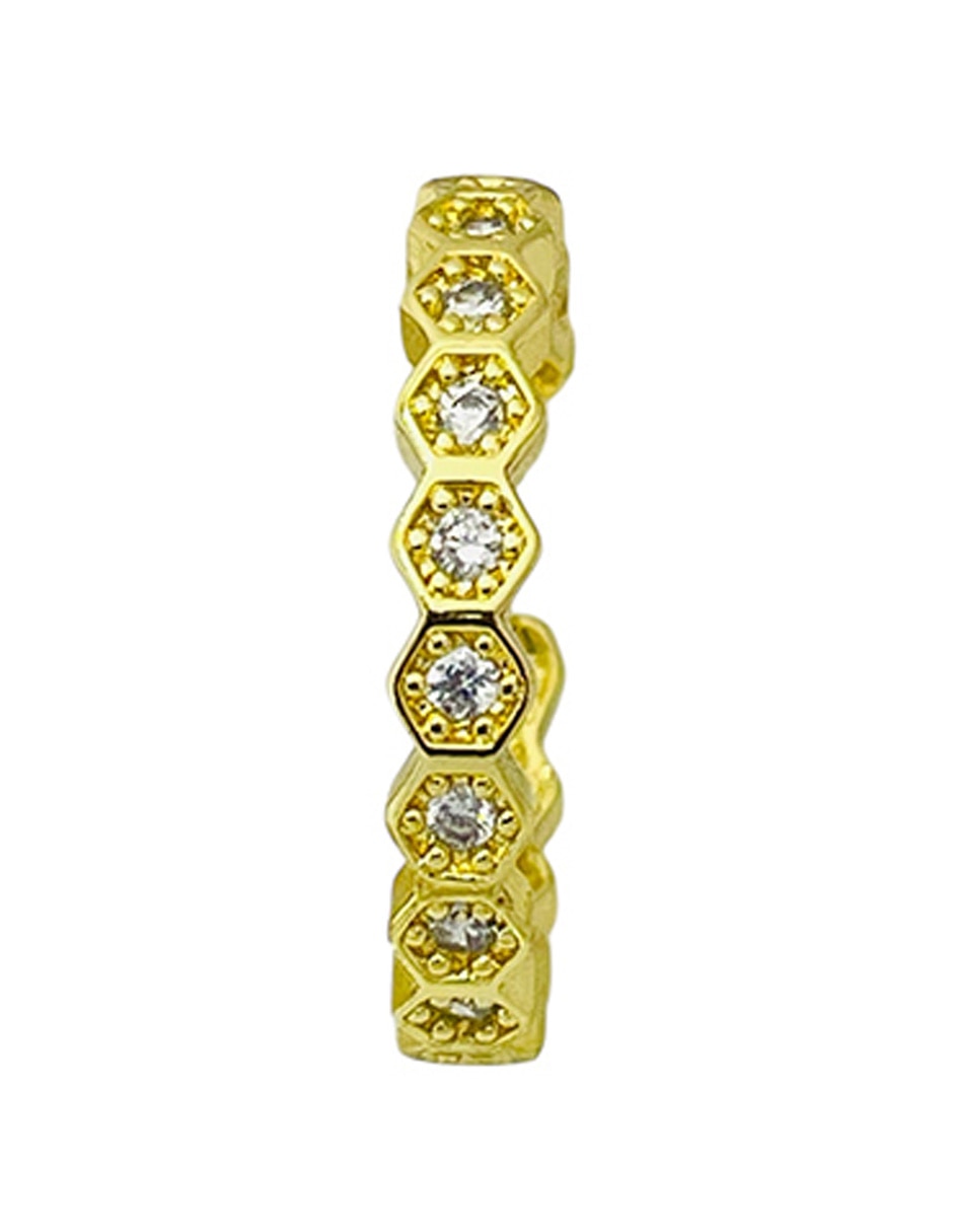 Anillo 14 k zirconia baño de oro 4