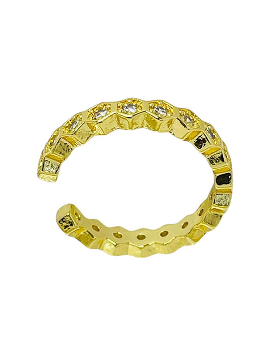 Anillo 14 k zirconia baño de oro 3