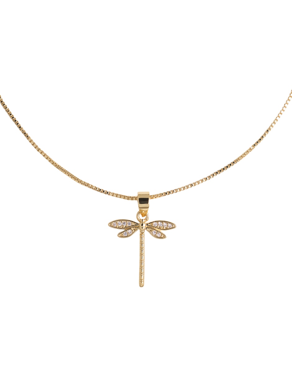 Collar con dije libélula 18 K