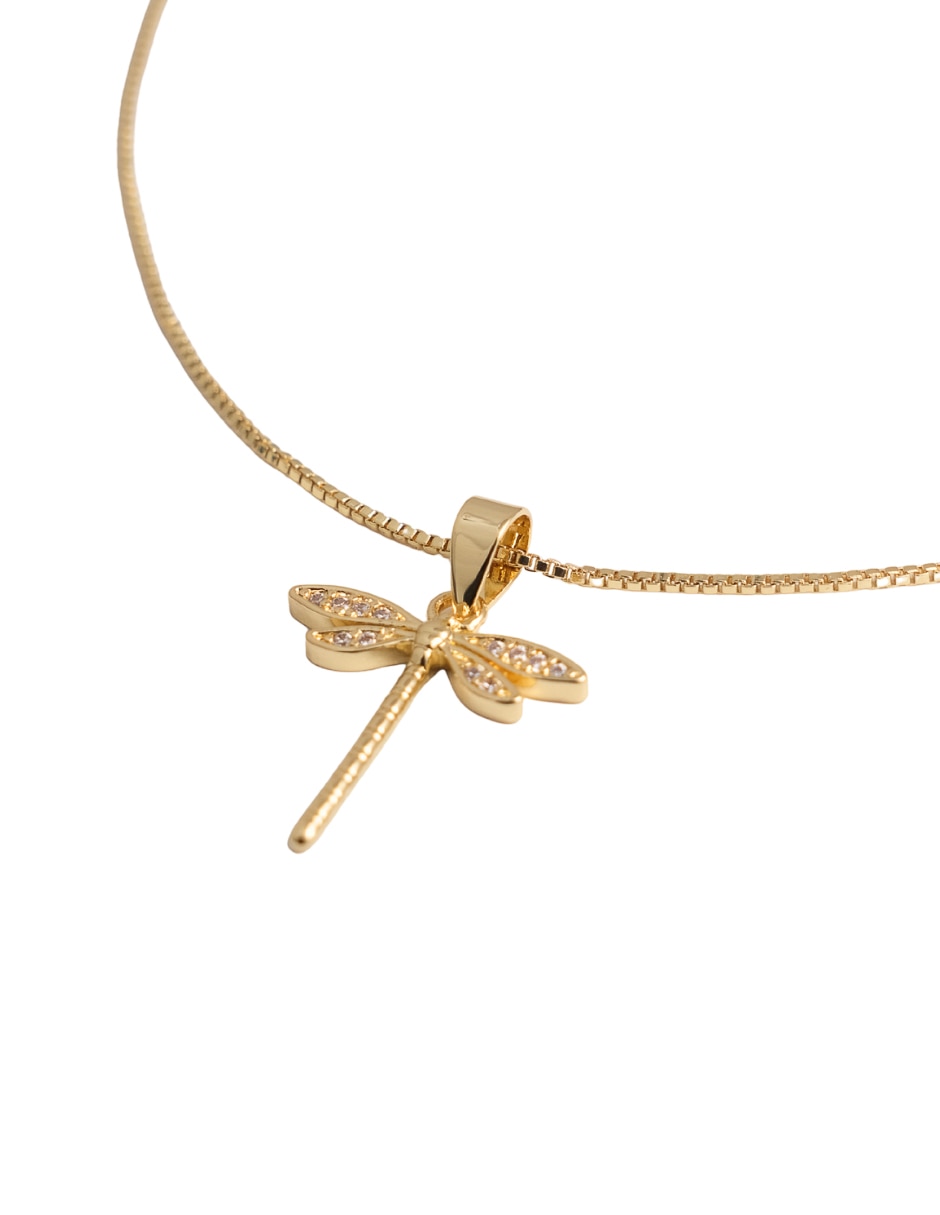 Collar con dije libélula 18 K