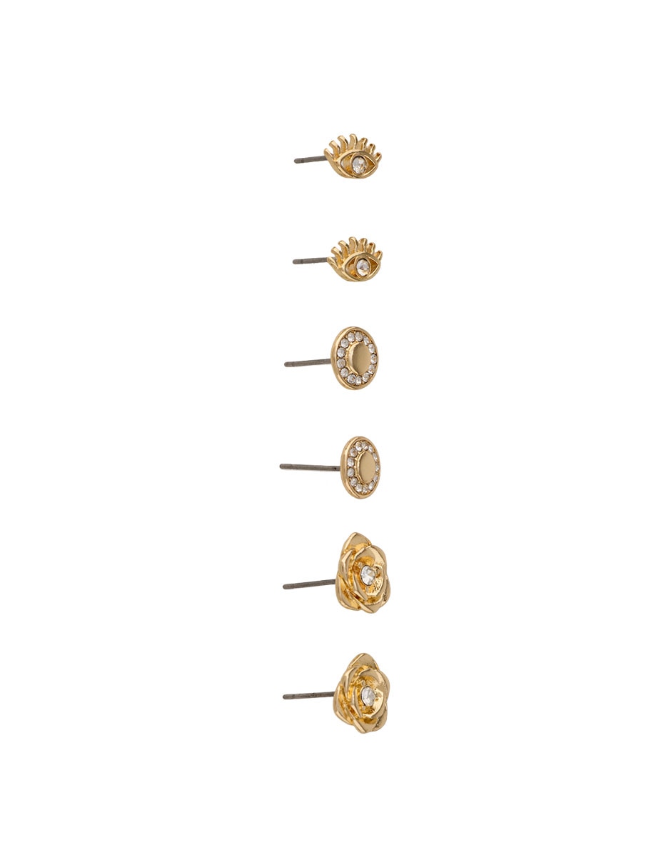 Set de aretes con acabado brillante 2