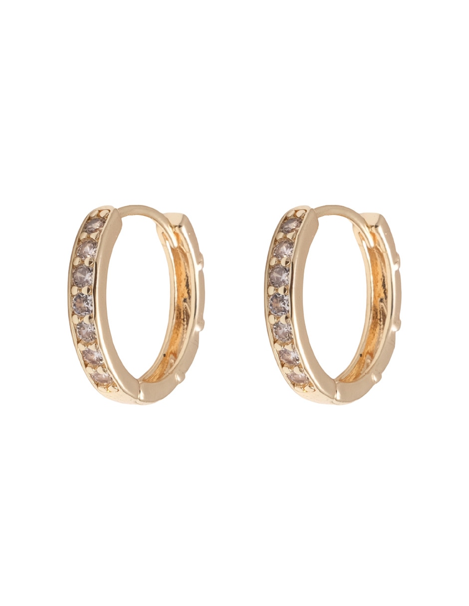 Aretes huggies con acabado chapa de oro 18K 2