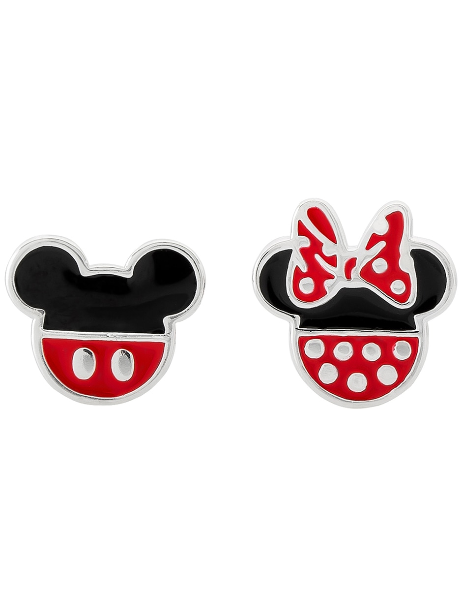 Aretes Mickey Mouse de plata P 925 con acabado brillante