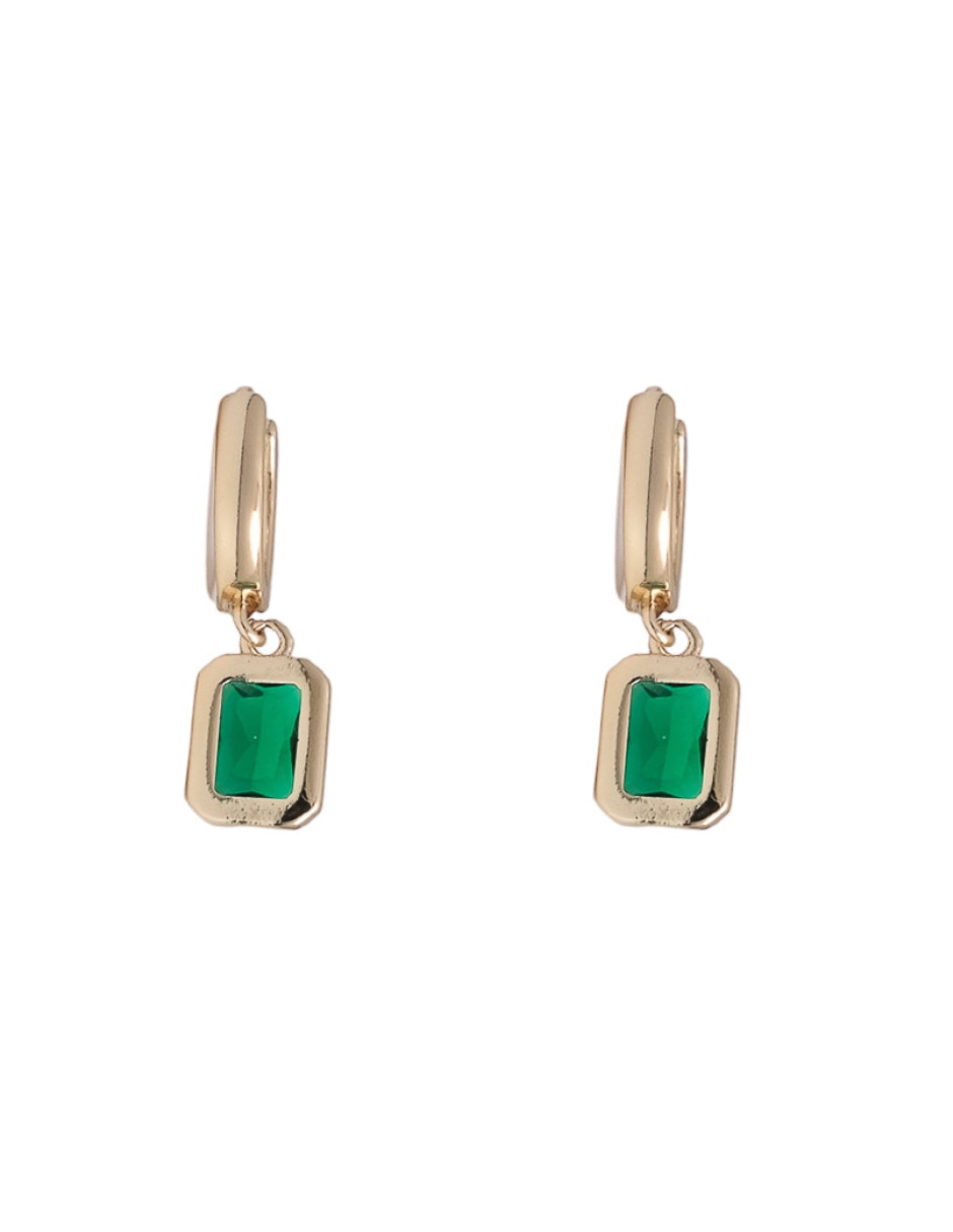 Arracadas cuadradas con acabado chapa de oro 18 K Arracadas cuadradas con acabado chapa de oro 18 K