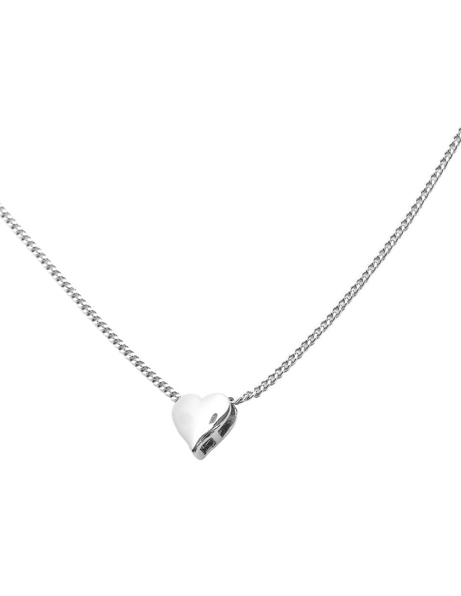 Cadena con dije de corazón de chapa de oro 18k 2