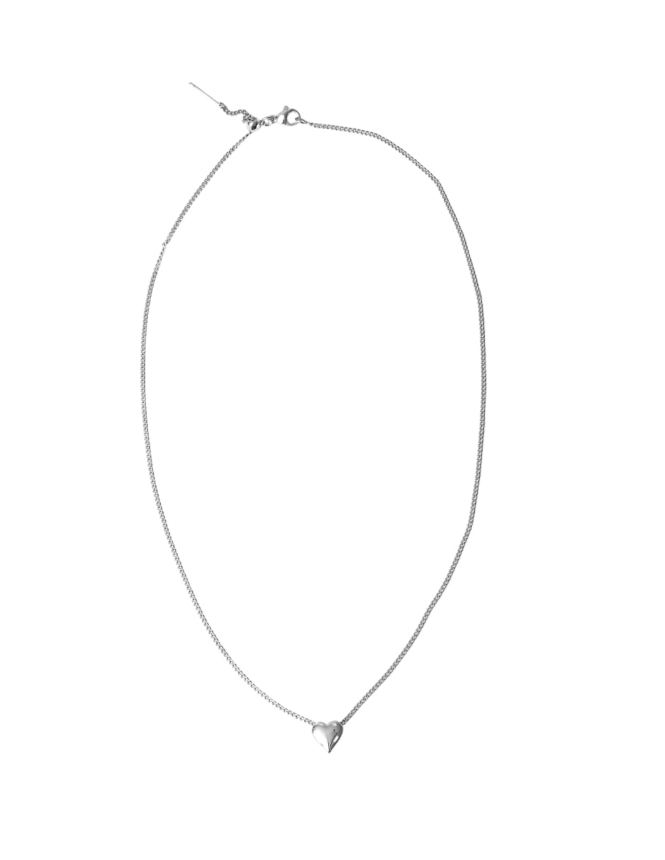 Cadena con dije de corazón de chapa de oro 18k