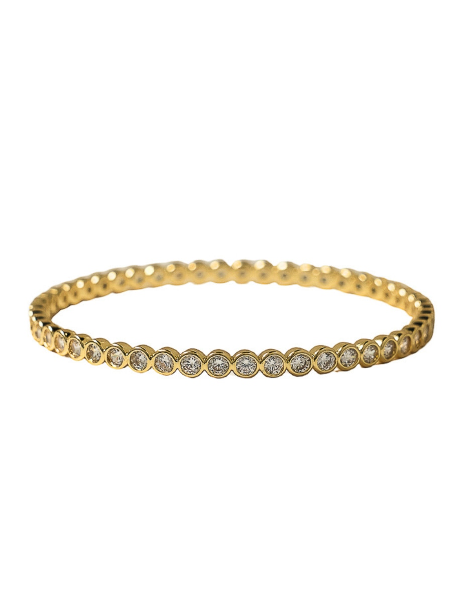 Pulsera Girondela zirconia acabado chapa de oro de 18 k