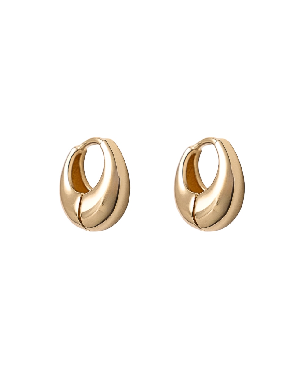 Arracadas ovaladas con acabado chapa de oro 18 K 3