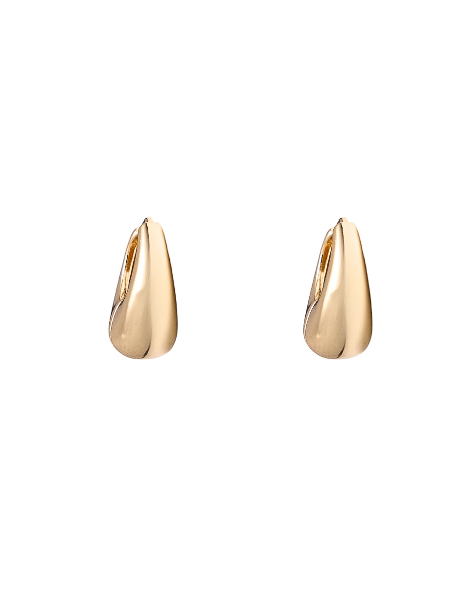 Arracadas ovaladas con acabado chapa de oro 18 K 4