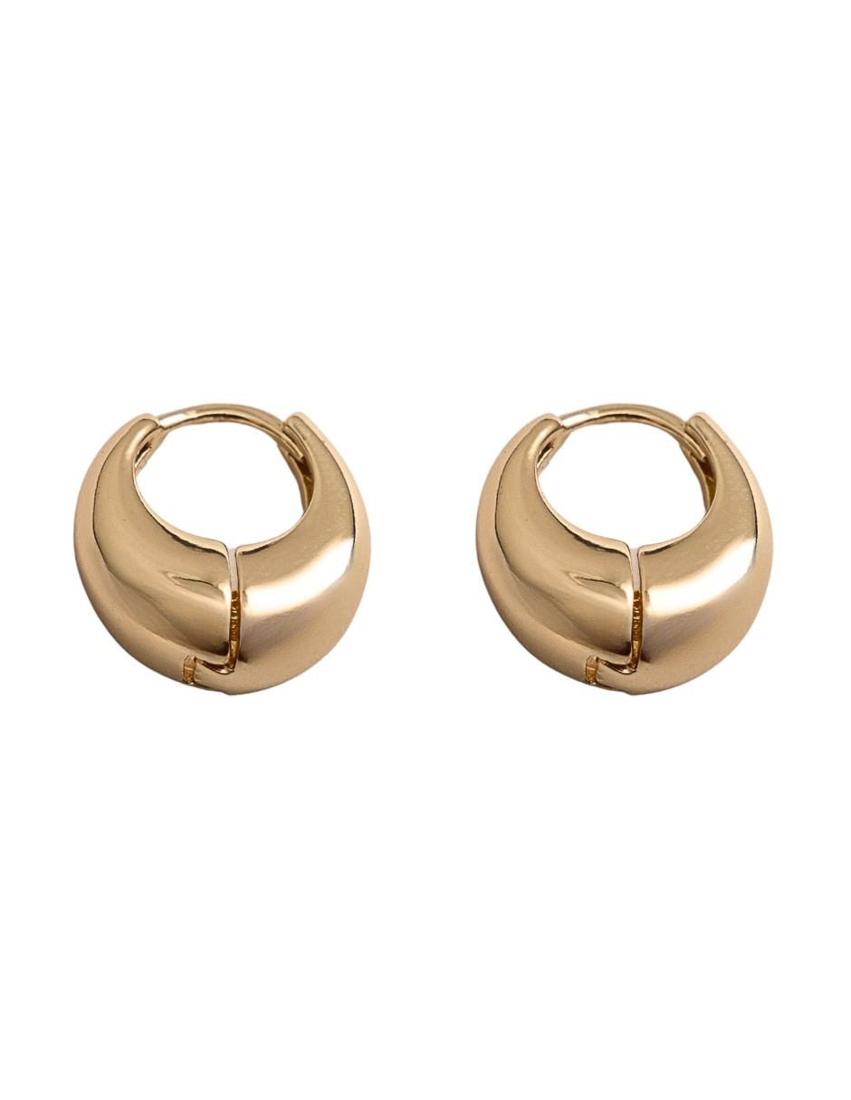 Arracadas ovaladas con acabado chapa de oro 18 K Arracadas ovaladas con acabado chapa de oro 18 K
