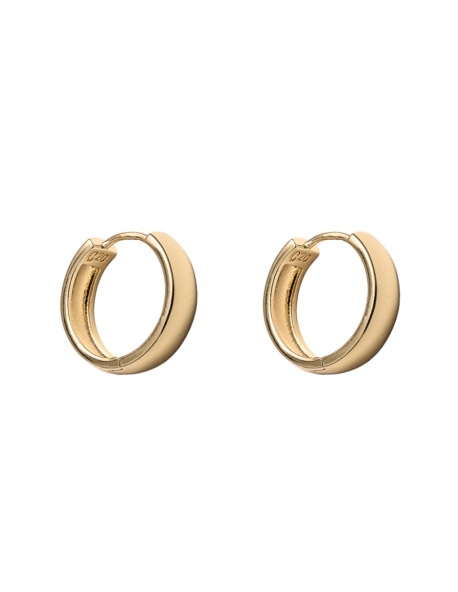Arracadas redondas de chapa de oro 18k acabado brillante 2