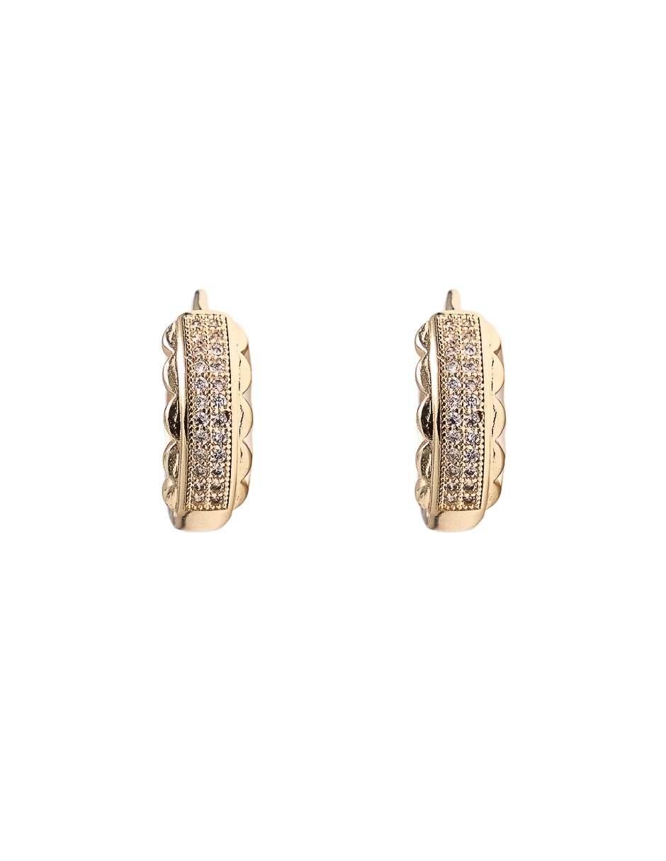 Arracadas con acabado chapa de oro 18 K zirconia 3