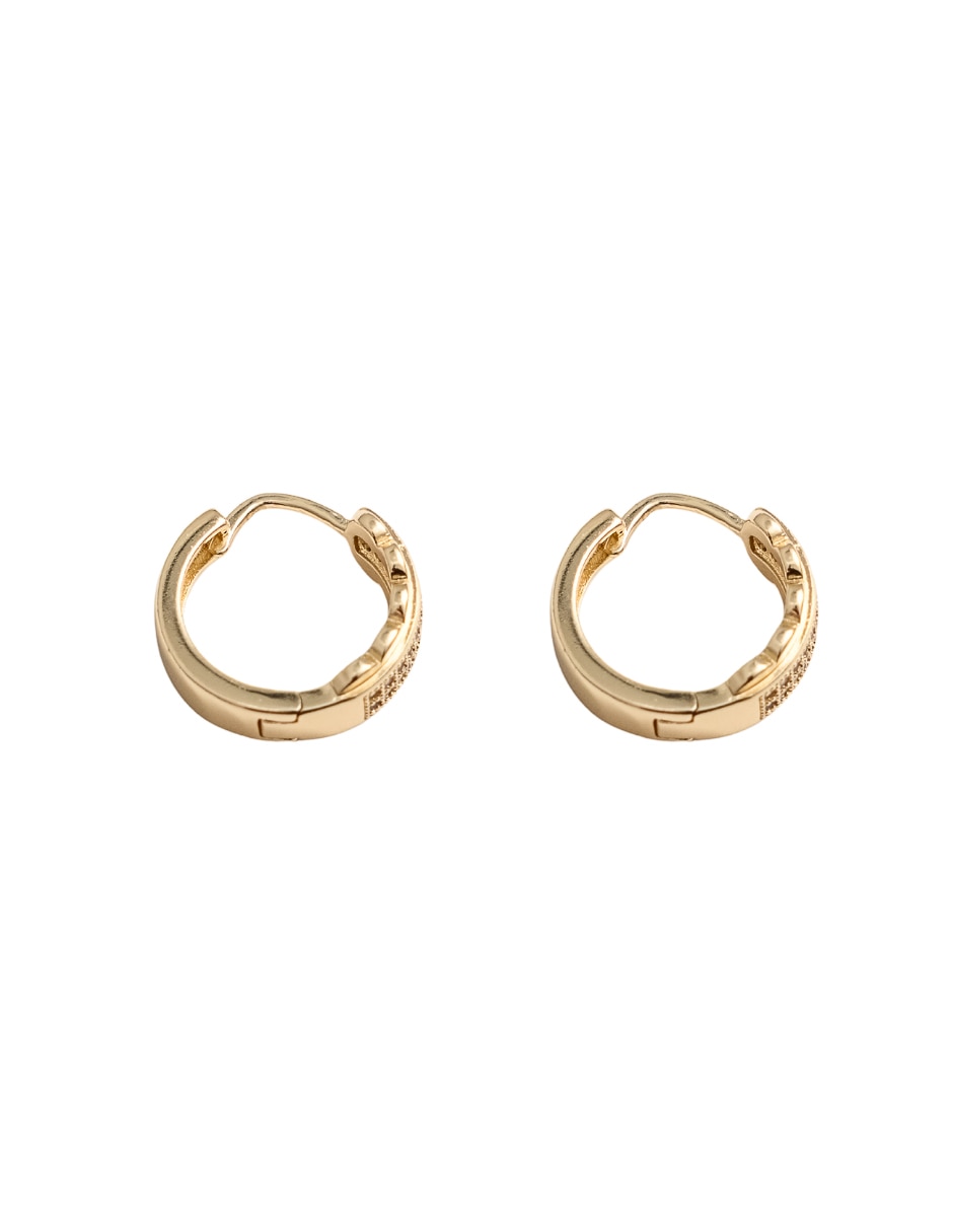 Arracadas con acabado chapa de oro 18 K zirconia