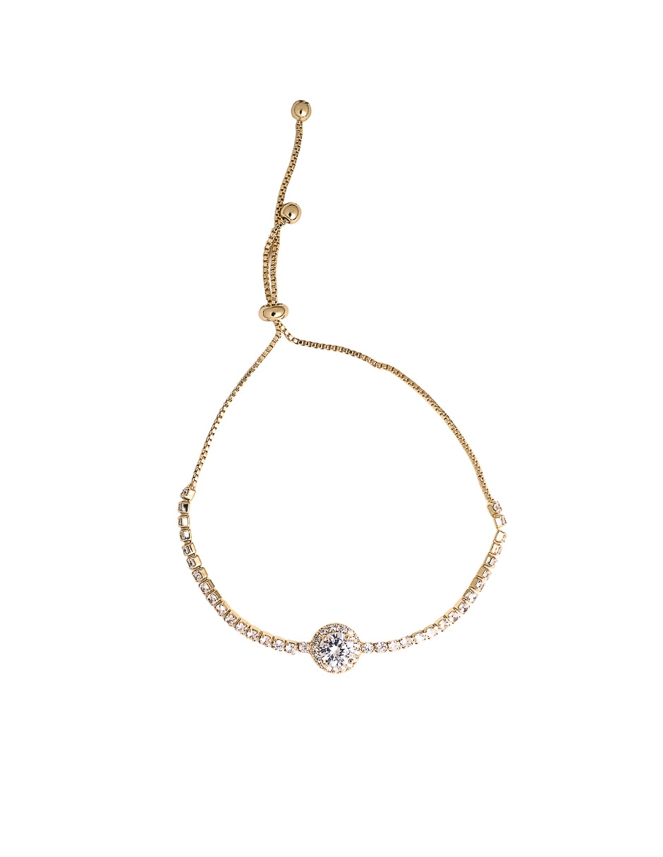 Pulsera zirconia 18 K chapa de oro 2
