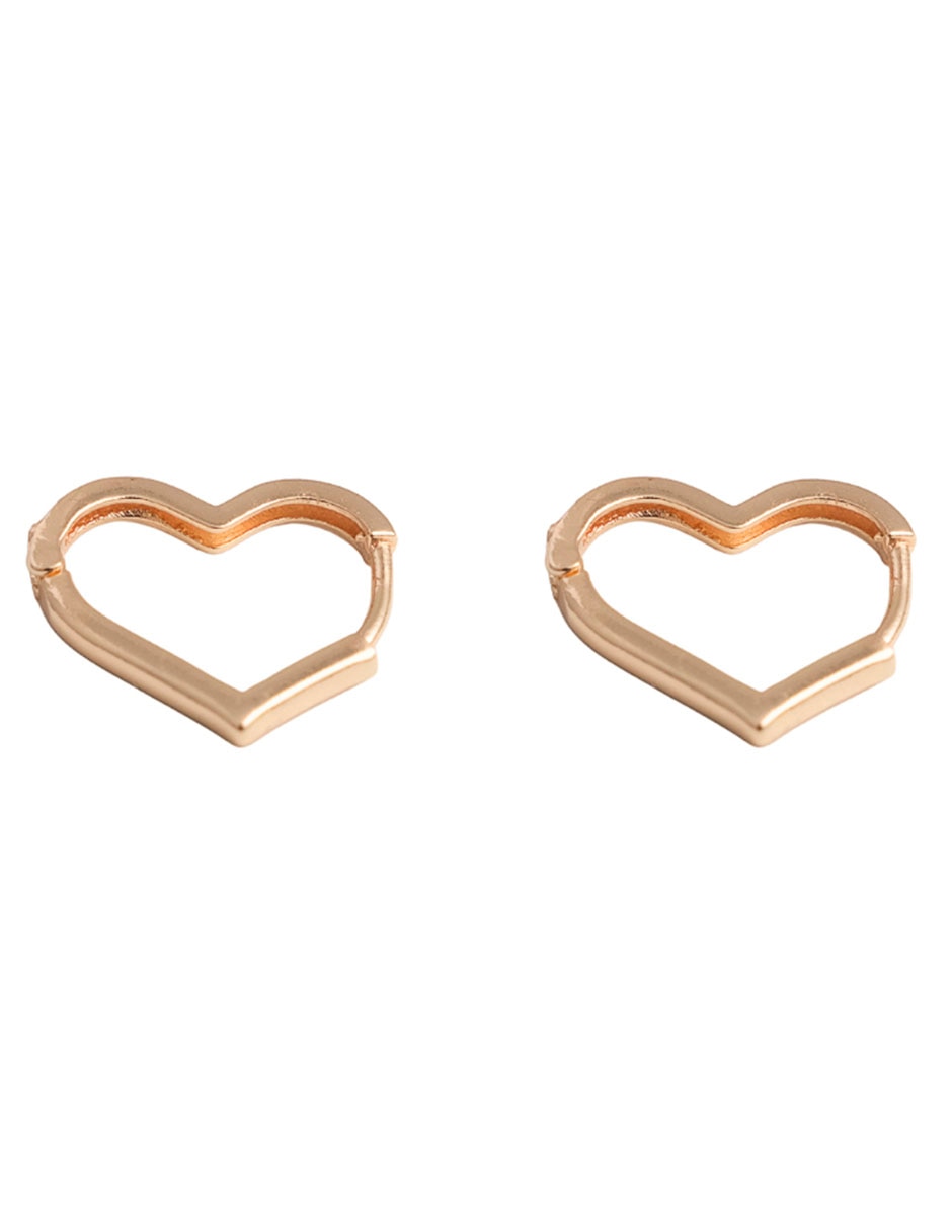 Aros de corazón con acabado brillante 2