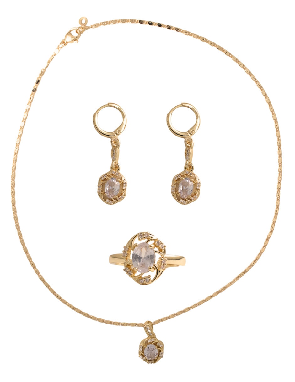 Aretes collar y anillo de (si aplica) Ovalada de Aretes collar y anillo de (si aplica) Ovalada de