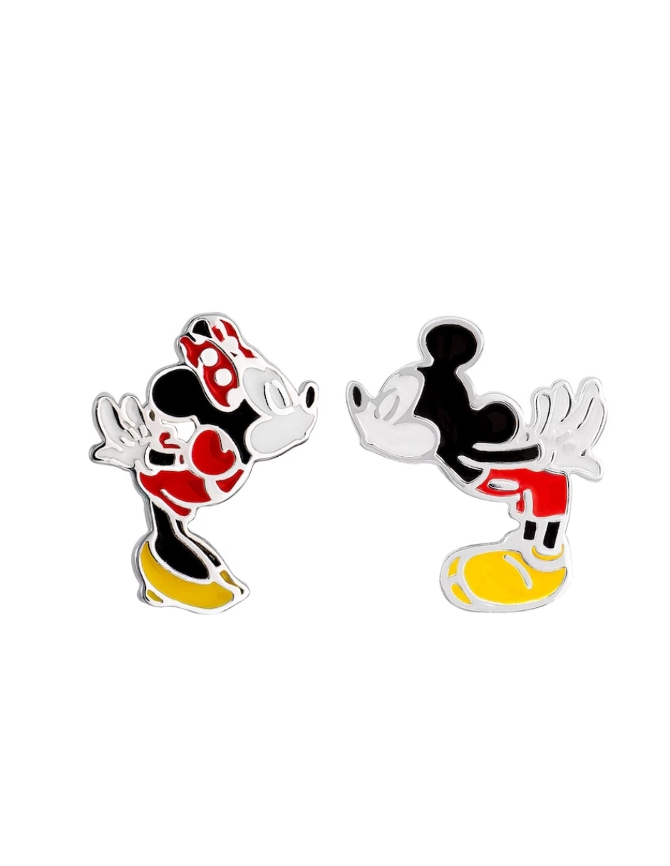 Broqueles de ratón mickey mouse de latón sin kilataje con acabado esmaltado Broqueles de ratón mickey mouse de latón sin kilataje con acabado esmaltado