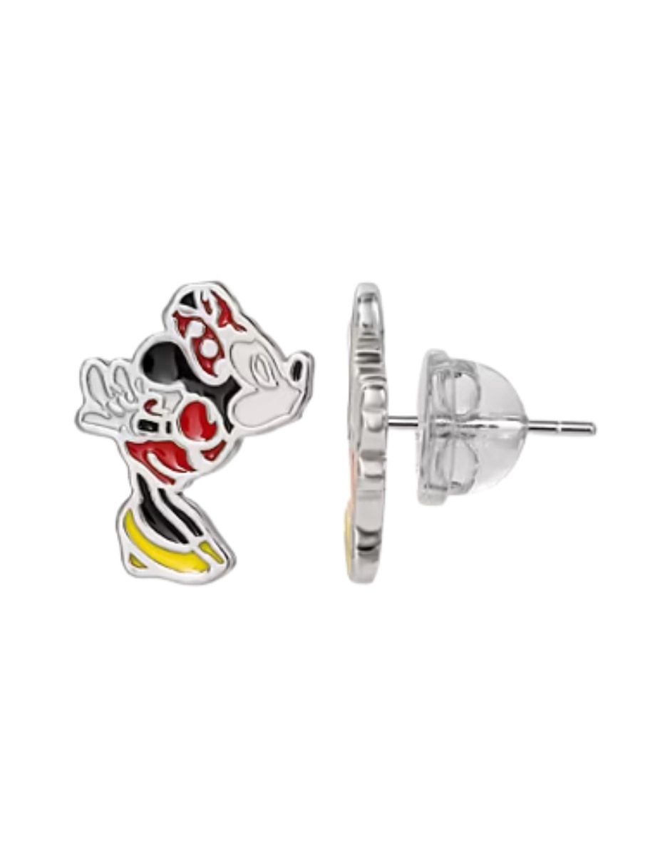 Broqueles de ratón mickey mouse de latón sin kilataje con acabado esmaltado 2