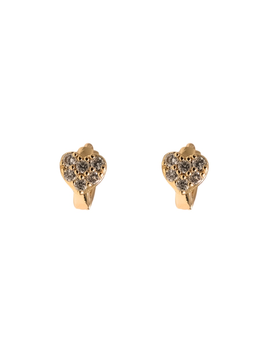Broqueles de corazón 844 18 k con acabado chapa de oro 1