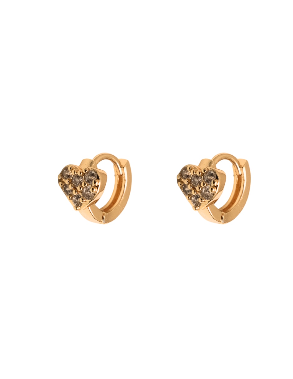 Broqueles de corazón 844 18 k con acabado chapa de oro 3