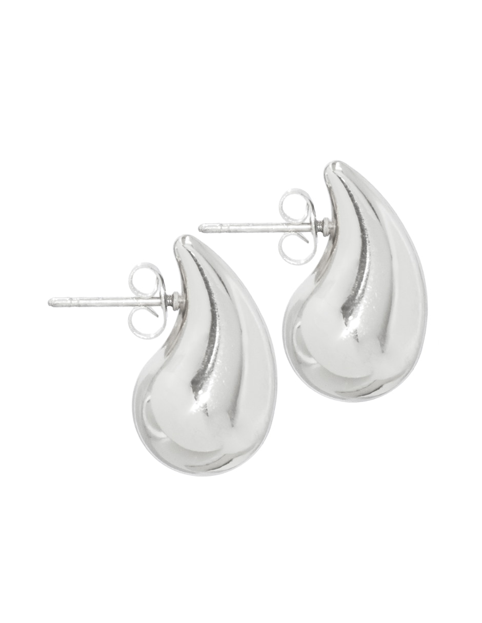 Aretes cortos de gota con acabado pulido 3