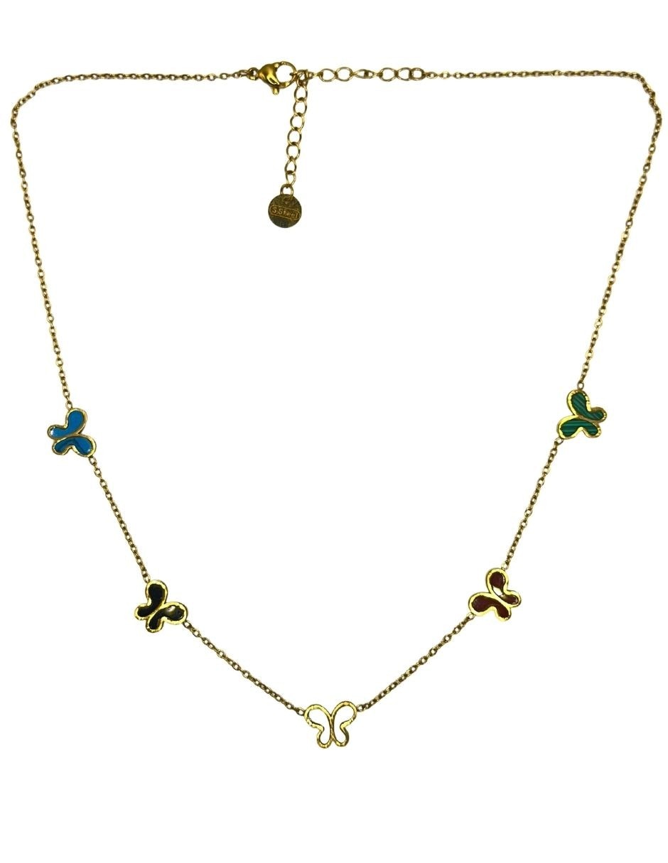 Aretes y collar de mariposa Mashala