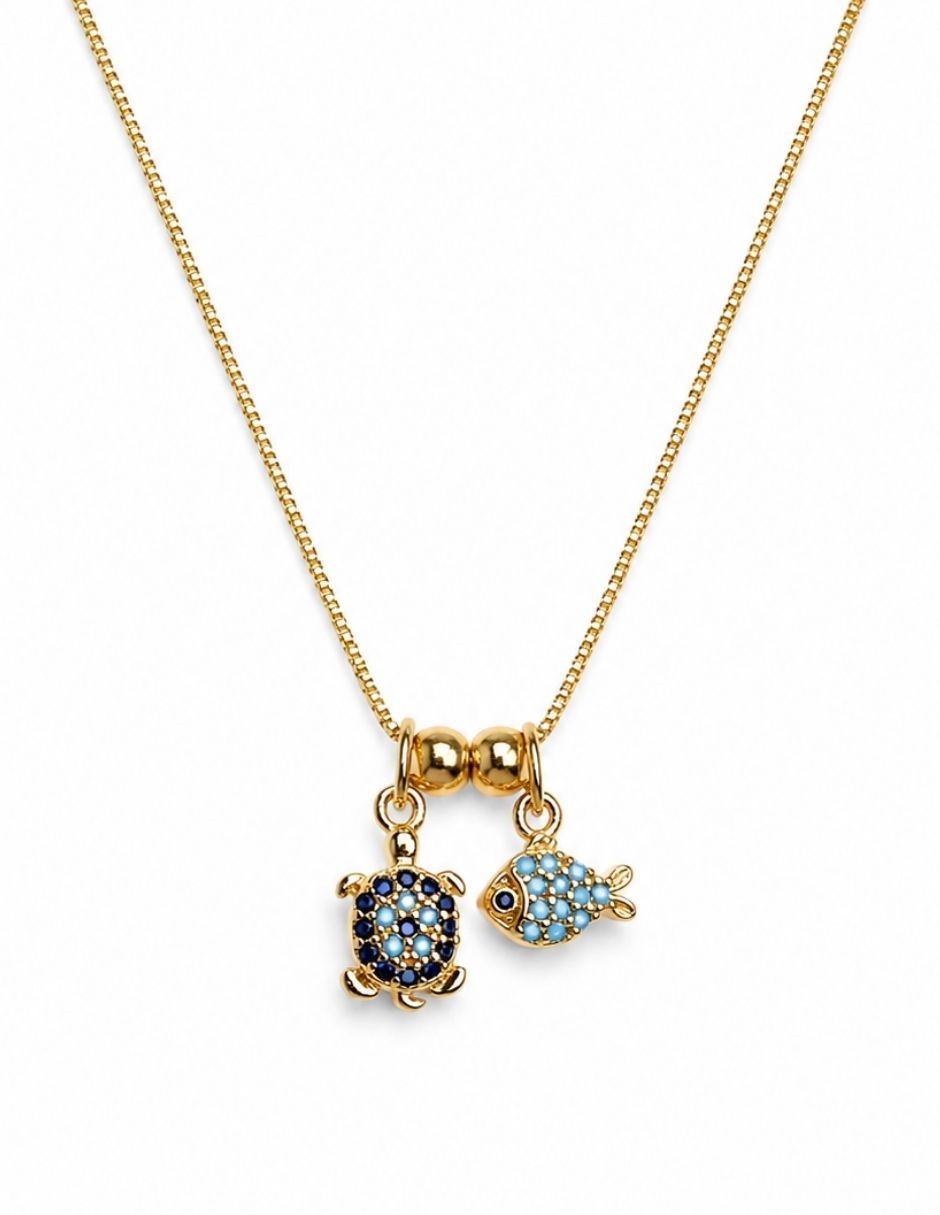 Collar de tortuga con acabado baño de oro 14 K 1