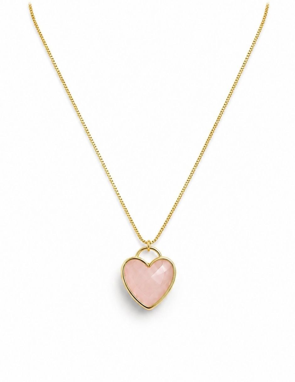 Collar de corazón con acabado baño de oro14 K 1
