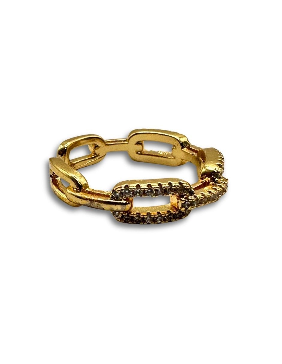 Anillo 14 K zirconia baño de oro 1