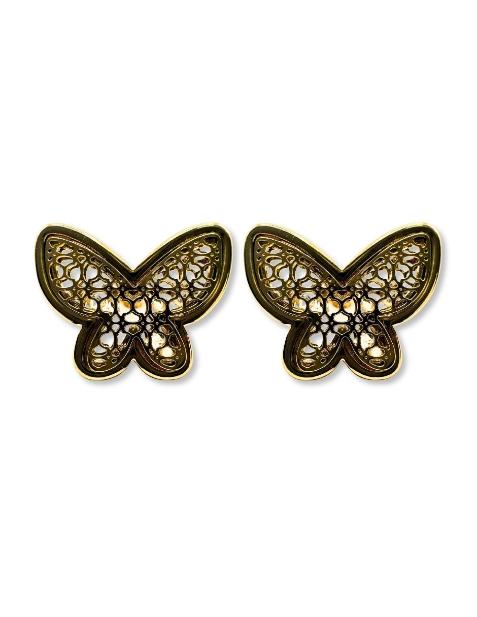 Aretes cortos de mariposa con acabado brillante 1