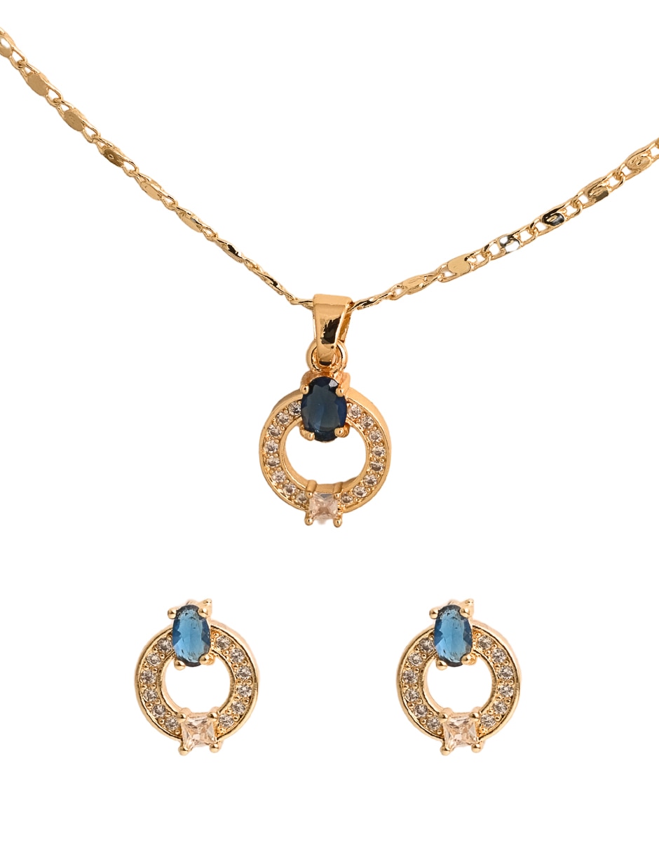 Aretes y collar 18 k Aretes y collar 18 k