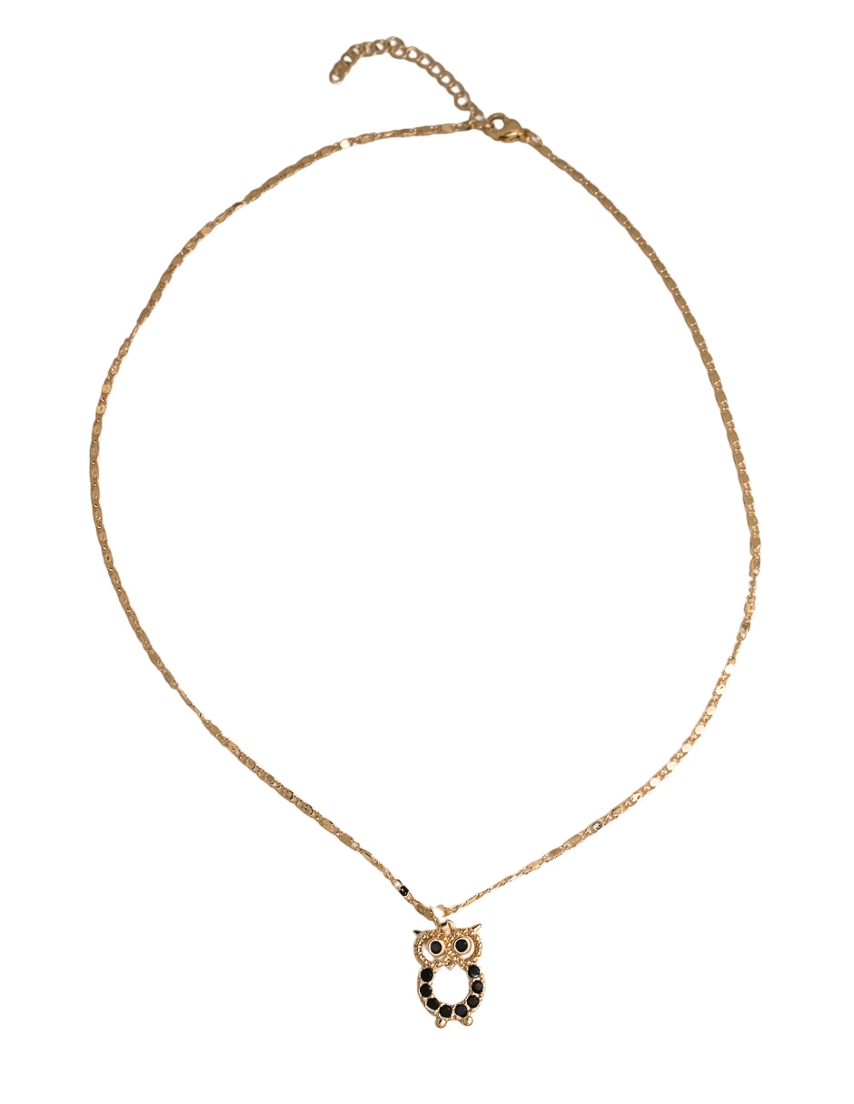 Aretes y collar de búho 18 k zirconia 3
