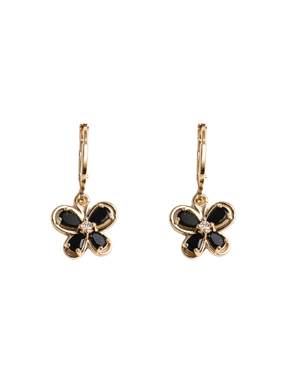 Aretes y collar de mariposa 18 k zirconia