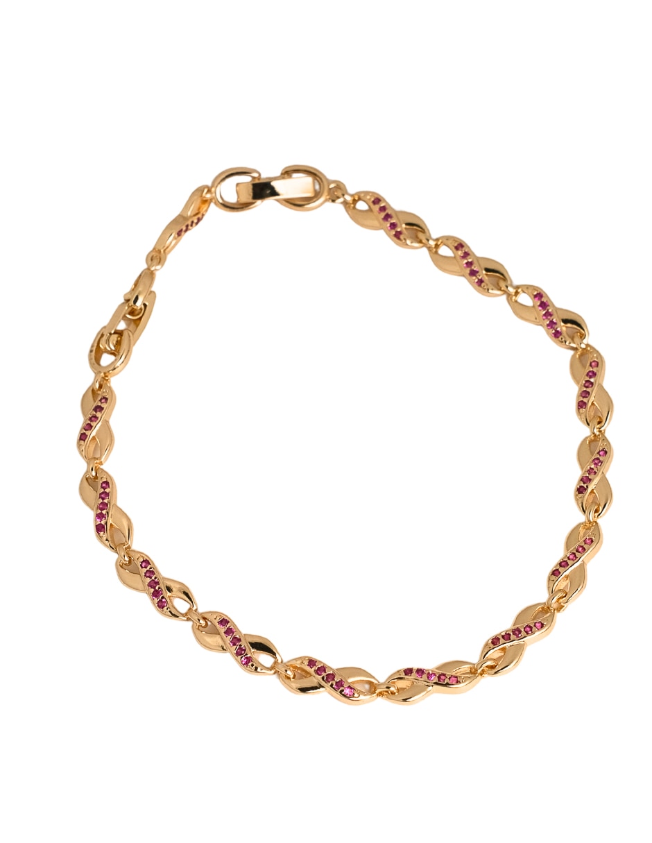 Pulsera con zirconia 18 K 844 acabado chapa de oro