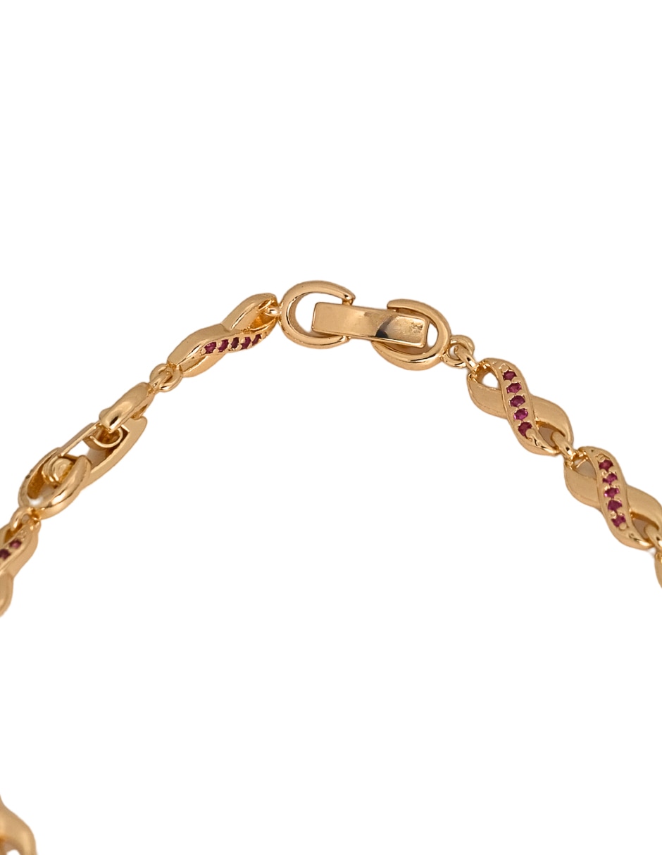 Pulsera con zirconia 18 K 844 acabado chapa de oro 2