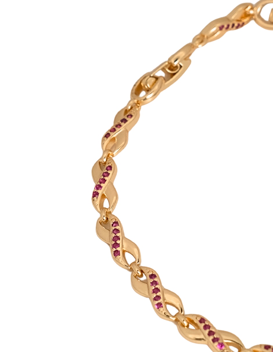 Pulsera con zirconia 18 K 844 acabado chapa de oro 3