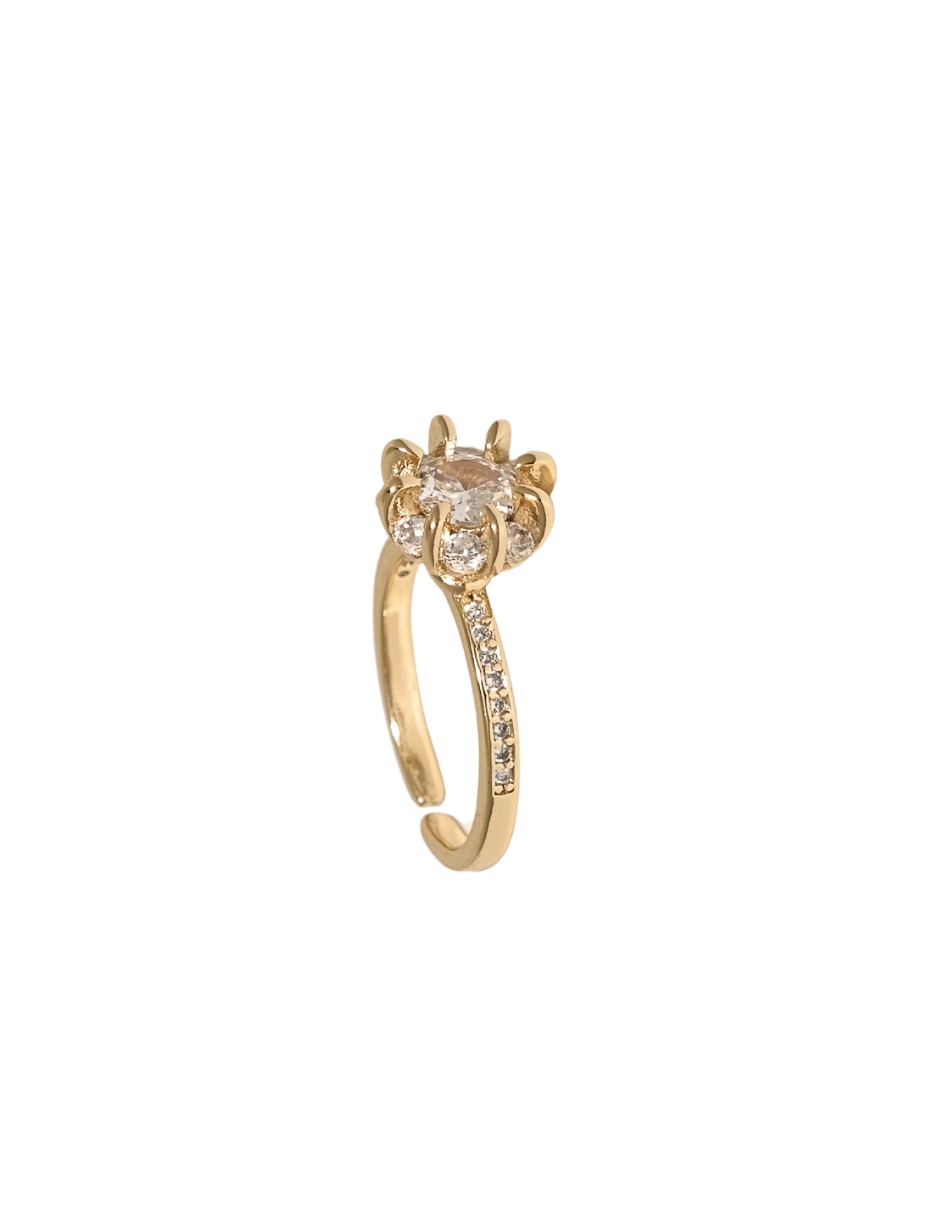 Anillo de 18 k de zirconia chapa de oro Anillo de 18 k de zirconia chapa de oro